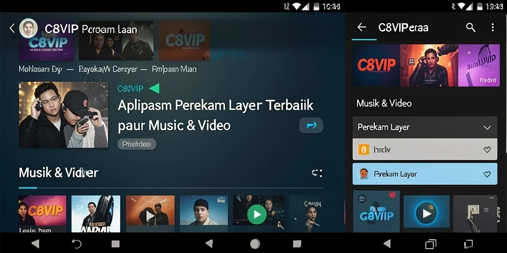 Antarmuka C8VIP yang sederhana dan fungsional saat merekam layar.