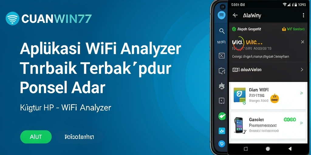 Tampilan antarmuka pengguna CUANWIN77 yang menampilkan analisis jaringan WiFi.