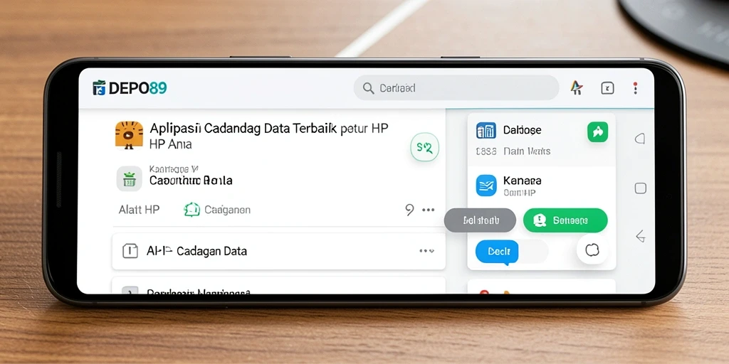 Antarmuka DEPO89 yang user-friendly untuk cadangan data.