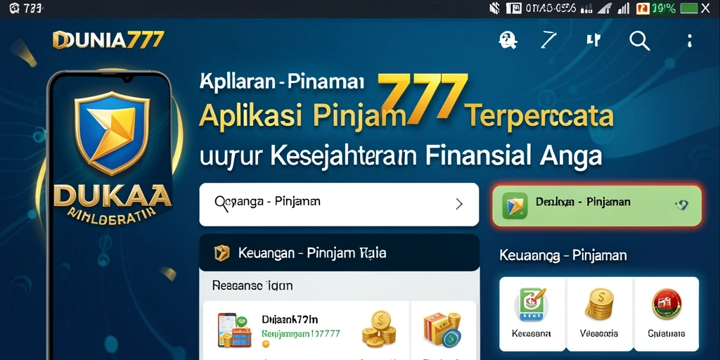 Tampilan antarmuka DUNIA777 yang mudah digunakan untuk pengajuan pinjaman.