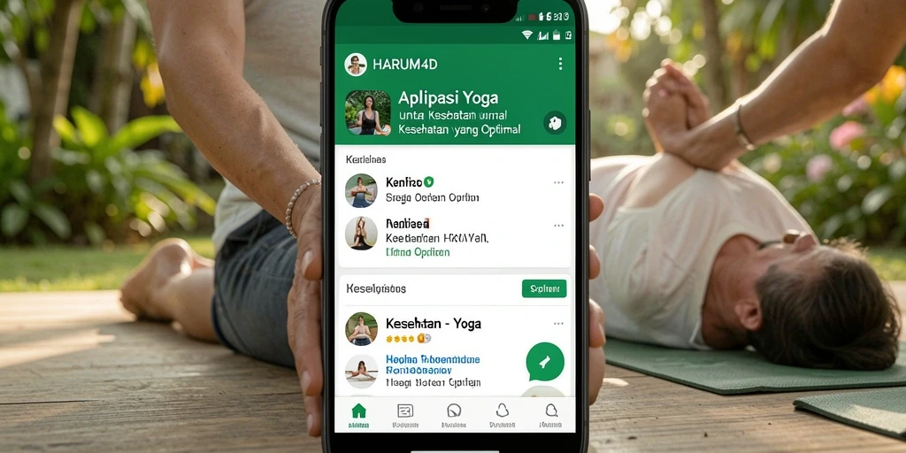 Antarmuka pengguna <strong>HARUM4D</strong> yang intuitif dengan berbagai pilihan latihan Yoga.