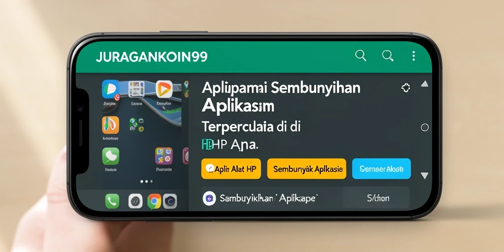 Screenshot aplikasi JURAGANKOIN99 menampilkan fitur menyembunyikan aplikasi dengan mudah.