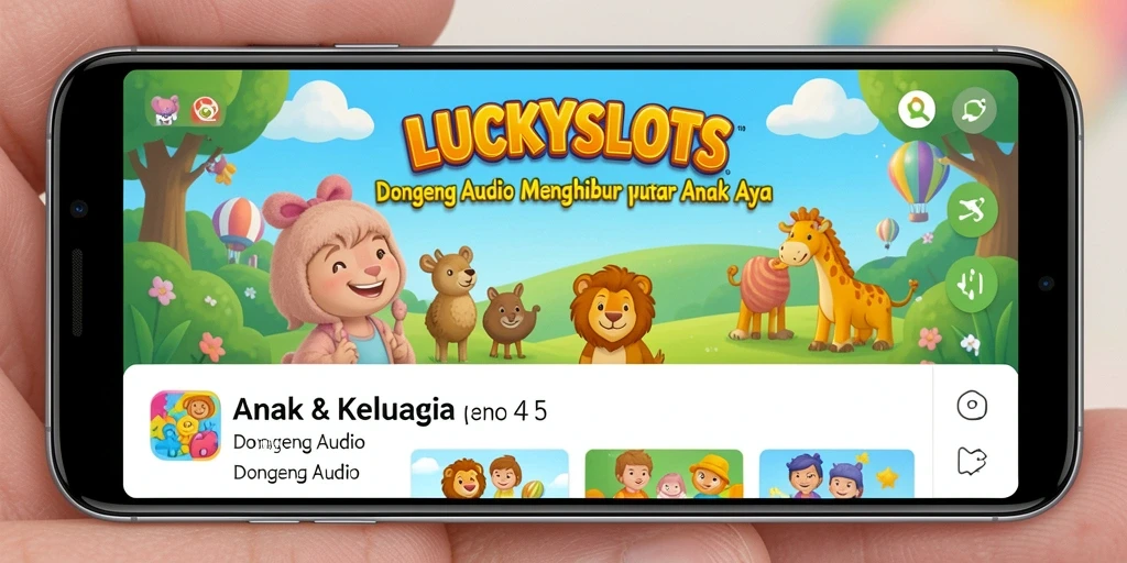 Antarmuka LUCKYSLOTS yang ramah dan penuh warna untuk anak-anak.