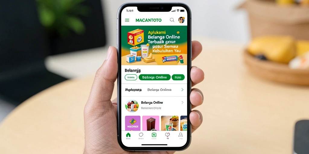 Screenshot tampilan antarmuka aplikasi Belanja Online MACANTOTO.