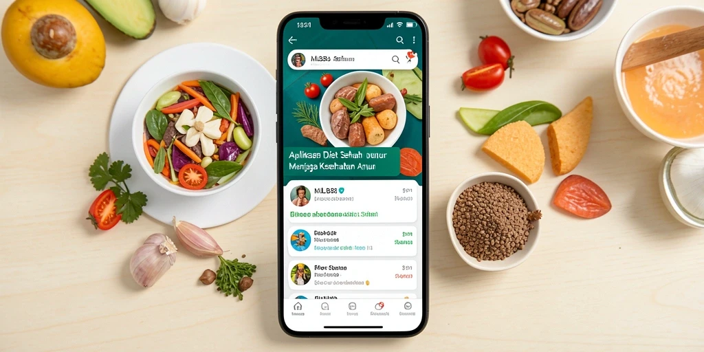 Antarmuka aplikasi MLBB8 untuk perencanaan diet sehat.