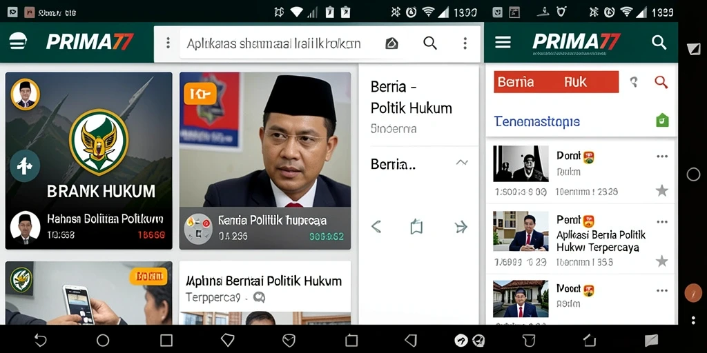 Antarmuka PRIMA77 yang sederhana dan informatif tentang politik dan hukum.