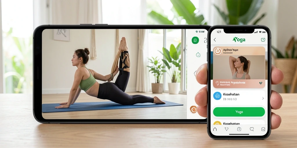 Antarmuka V21 yang menarik dan mudah digunakan untuk latihan Yoga.