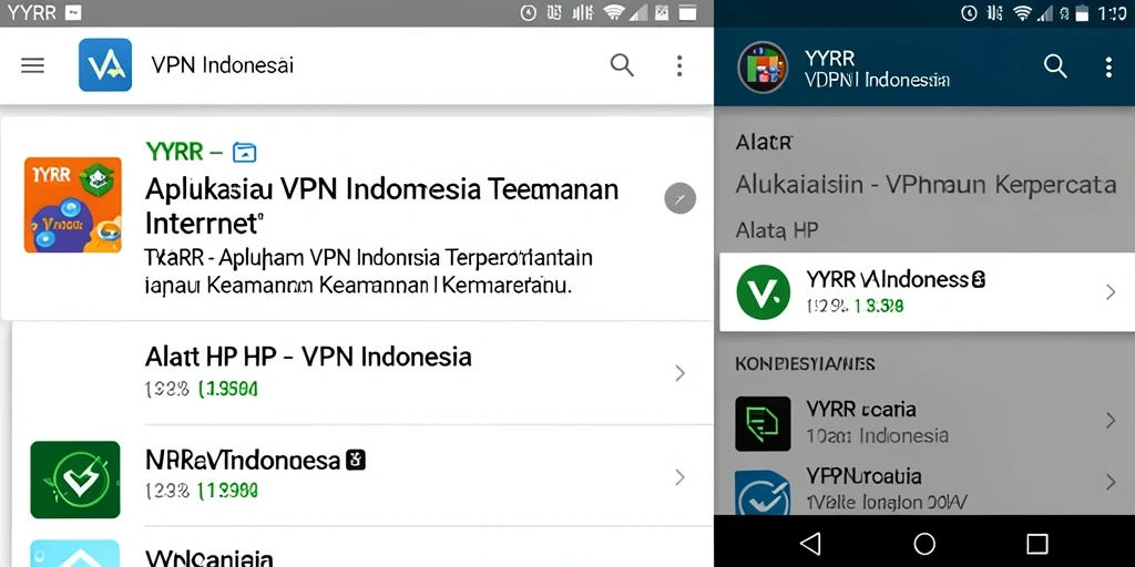 Antarmuka aplikasi YYRR yang sederhana dan fungsional.